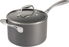 Hard Anodized Non Stick 4-QUART Large Sauce Pan With Glass Lid, Oven Safe New. Price: $70.99.