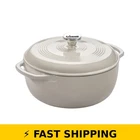 Lodge Enamel Cast Iron Dutch Oven 6 Qt - Oyster White New. Price: $159.99.