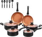 Becigar Ceramic Pots And Pans Set 15PCS Nonstick Cookware Black New. Price: $64.95.