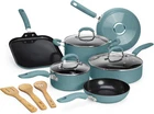 Goodful Ceramic Nonstick Pots And Pans Set, Premium Coating Made Without New. Price: $172.87.
