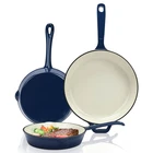 Hisencn Enameled Cast Iron Skillet - 3 Piece Ceramic Coated Fry Pan SET(8... New. Price: $96.03.