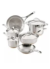 Anolon Nouvelle Copper Stainless Steel Cookeware Set 10-PC New Box. Price: $225.00.