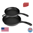 Cuisgusto Cast Iron Skillet Set (8 + 12 ) Pre-seasoned Frying Pan Duo, Holida New. Price: $67.22.
