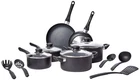 Amazon Basics Non-stick Kitchen Cookware 15-PIECE Set, Non-induction, Black New. Price: $105.27.