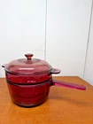 Vintage Pyrex Visions Cranberry By Corning/corelle Double Boiler With Insert Used. Price: $65.00.