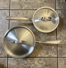 Lot X2 Cookware Stainless Clad Saucier Pan Pot 2QT & 3 Made-in Italy Used. Price: $199.99.