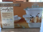 Vntg Corningware Simply Lite Set Of 10 Glass Bakeware Stand New Sealed Box Usa. Price: $181.85.
