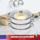 5 Tier Stainless Steel Steamer Cooker Pot Kitchen Food Cooking + Glass Lid New. Price: $49.02.