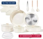 Chef Power Ceramic Cookware Set Toxic With Detachable Handles, Healthy Nonst New. Price: $97.23.