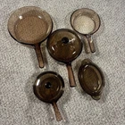 8 Pc Pyrex Amber Visions Glass Cookware Casserole Pots And Lids Usa France Used. Price: $99.00.