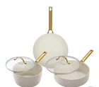 Greenpan Reserve Ceramic Nonstick 5-PIECE Cookware Set Gold Handle New. Price: $139.99.