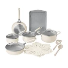Pioneer Woman Sutton 17-PIECE Ceramic Cookware Set Cream New. Price: $83.90.
