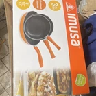 Imusa Non-stick Orange Aluminum 3-PIECE Frying Pan Set 8" 10" 12" New. Price: $18.00.