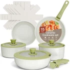 Bakkenmaster Bakken-swiss Detachable 15 Piece Cookware Set, Green/cream New. Price: $75.86.