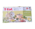 T-fal 12PC Simply Ceramic Cookware Set Beige New. Price: $59.99.