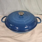 Creuset, #32, 5QT Cast Iron Braiser Marseilles Blue Enameled, France, Nice! Used. Price: $199.99.