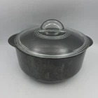 Pampered Chef Rockcrok Dutch Oven Black 4 Qt / 3.8 With Glass Lid Used. Price: $54.99.