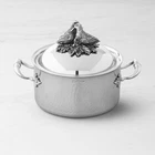 Ruffoni Opus Prima Hammered Stainless-steel Soup Pot With Lovebirds Knob, 3 1/2- New. Price: $418.88.