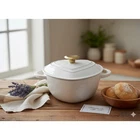 Paris Hilton Heart Shaped Cast Iron Dutch Oven Cream White Gold Knob 2QT New. Price: $40.00.