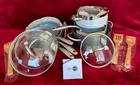 Greenpan Cookware 9 Piece Set (+ 3 Utensils) Anodized Aluminum Ceramic Nonstick New. Price: $149.99.