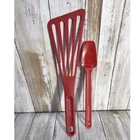 Rachael Ray Red Silicone Turner Spatula Set Kitchen Cooking Utensils Used. Price: $11.48.