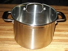 Chantal Induction 21 Steel 8 Qt. SLIN33-240 Stock Pot With Replacement Glass Lid Used. Price: $79.99.