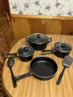 Gibson Home 7 Piece Non-stick Steel Cookware Set In Black Chef Du Jour Nos New. Price: $39.99.