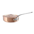 Mauviel M'3 3.2-QT Copper Saute Pan With Lid, Cast Stainless Steel Handle New. Price: $352.95.