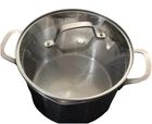 Calphalon Stainless Steel 6QT Stock Pot With Glass Strainer Lid Used. Price: $39.99.