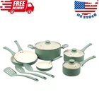 Ceramic Aluminum, 12 Piece, Pots And Pans Cookware Set Green Nonstick New. Price: $49.97.