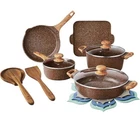 The Pioneer Woman Frontier 14-PIECE Aluminum Cookware Set(brown Speckle) New. Price: $115.00.