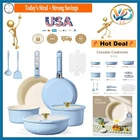 Carote 15-PIECE Nonstick Ceramic Cookware Set Detachable Handle Light Blue New. Price: $151.89.