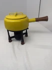 Vtg Dansk Kobenstyle Yellow Enamel Fondue Pot Ihq France Quistgaard Burner Stand Used. Price: $127.50.