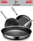 Snowclad Hex-surface Stainless Nonstick Pan Hybrid 8/10/12 Inch Set New. Price: $199.99.