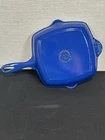 Creuset France 20 Square Enameled Cast Iron Grill Pan Skillet Blue 8IN Nice! Used. Price: $59.99.