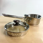 Wear-ever 1QT Double Spout Stainless Saucepan Frying Pot Straining Wearever Lid Used. Price: $39.00.