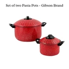 Gibson Everyday 4-PIECE Enamel Steel Nonstick Pasta Pots Red White Spatter New. Price: $29.99.