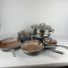 Gotham Steel 12 Piece Ceramic Nonstick Cookware Set Copper Preowned Used. Price: $95.00.