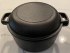 Bruntmor 2 In 1 Double Dutch Oven Casserole Pan Lid Pre-seasoned Cast Iron 5 Qt Used. Price: $73.71.