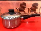 Range Craft 1.5 Qt Stainless Steel Sauce Pot W. Lid, Sears Roebuck & Co. Vintage Used. Price: $10.00.