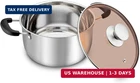 Teamfar Stock Pot 6 Qt, Stainless Steel Pasta Soup With Lid, Double Ba New. Price: $38.38.