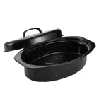 13 Granite Roasting Pan,enameled Oval With Domed Lid, New. Price: $34.86.