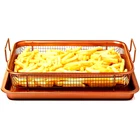 2 Piece Air Fryer Pan Basket For Oven Iron Crisping & Tray Set Non Stick New. Price: $26.96.