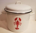 Martha Stewart White Enamel Lobster Design Large Cooking Stock Pot 16 Quart New. Price: $62.99.