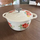 The Pioneer Woman Vintage Floral Enameled Cast Iron 3-QUART Dutch Oven New. Price: $25.50.