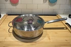 Cuisinart 18/10 Stainless Steel 5.5 Qt Saute Pan 933-28H With Lid (A1-10) Used. Price: $19.98.