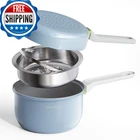 Ceramic Non Stick Pan, 2.5QT With Frying As Lid, Steamer Pot New. Price: $38.74.