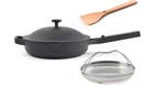 Our Place Always Pan 2.6 Qt 10.5 W/ Wooden Spoon + Steamer Basket -2.0 Black New. Price: $100.00.