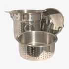 All-clad Strainer Pasta Colander Steamer Basket Inserts +lid For 12Q Stock Pot Used. Price: $63.81.