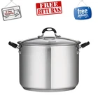 Tramontina 16-QUART Stainless Steel Stock Pot With Lid, Induction Ready, Durable New. Price: $71.99.